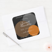 製品モダン包装ラベルオレンジ色の円 スクエアシール (封筒)