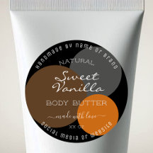 製品モダン包装ラベルオレンジ色の円