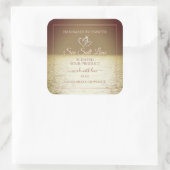 製品モダン包装ラベル海茶色の夕日 スクエアシール (バッグ)