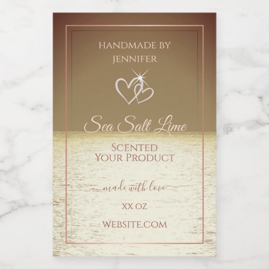 製品モダン包装ラベル海茶色の夕日 フードラベル (シングルラベル)