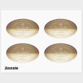 製品モダン包装ラベル海茶色の夕日 楕円形シール (シート)