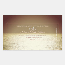 製品モダン包装ラベル海茶色の夕日 長方形シール