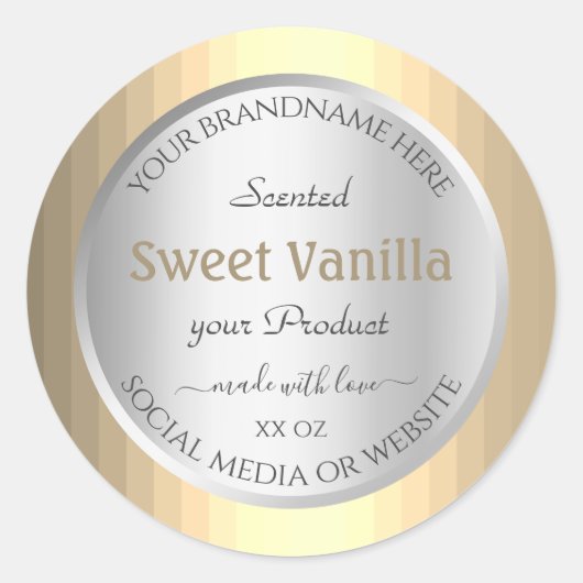 製品モダン包装ラベル銀金ゴールド色 ラウンドシール (正面)