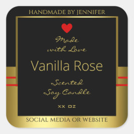製品モダン包装ラベル黒および金ゴールド スクエアシール