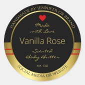 製品モダン包装ラベル黒および金ゴールド ラウンドシール (正面)