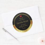 製品モダン包装ラベル黒および金ゴールド ラウンドシール (封筒)