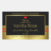 製品モダン包装ラベル黒および金ゴールド 長方形シール (正面)