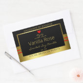 製品モダン包装ラベル黒および金ゴールド 長方形シール (封筒)