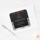 製品モダン包装ラベル黒と銀 スクエアシール (封筒)