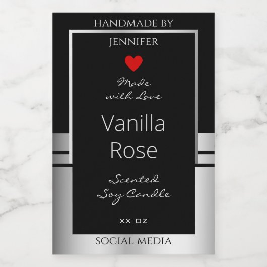 製品モダン包装ラベル黒と銀 フードラベル (シングルラベル)