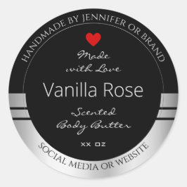 製品モダン包装ラベル黒と銀 ラウンドシール