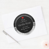 製品モダン包装ラベル黒と銀 ラウンドシール (封筒)