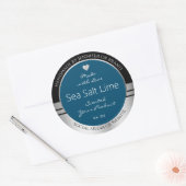 製品モダン包装ラベル黒シルバーブルー ラウンドシール (封筒)