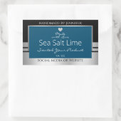 製品モダン包装ラベル黒シルバーブルー 長方形シール (バッグ)