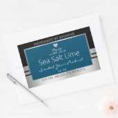 製品モダン包装ラベル黒シルバーブルー 長方形シール (封筒)