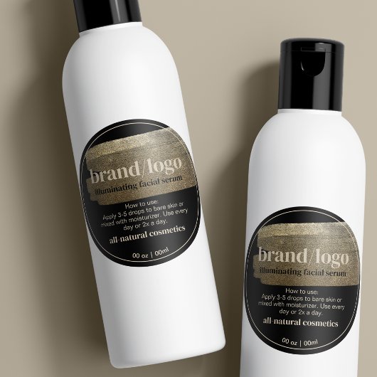 製品モダン金ゴールドフェイクブラシストロークラベル ラウンドシール