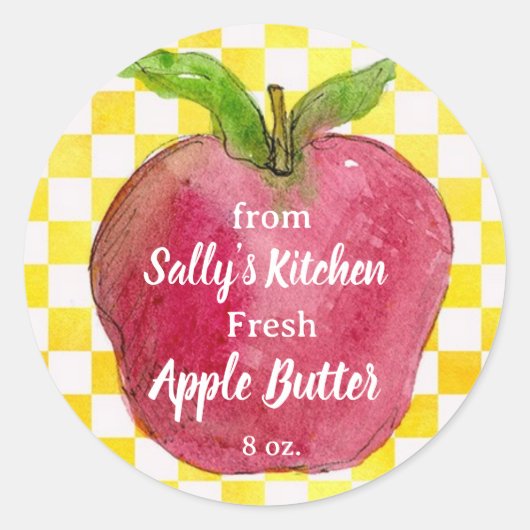製品ラベルのキッチンからアップルバター ラウンドシール (正面)