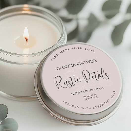 製品ラベルエレガントステッカーピンク ラウンドシール