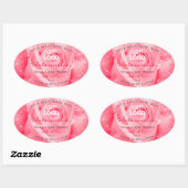 製品ラベルピンク色ローズレッドパーム葉のロゴ追加 楕円形シール (シート)