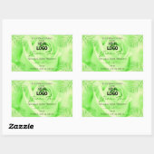 製品ラベルライトグリーンバラパーム葉のロゴ 長方形シール (シート)