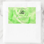 製品ラベルライトグリーンバラパーム葉のロゴ 長方形シール (バッグ)