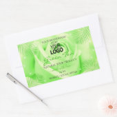 製品ラベルライトグリーンバラパーム葉のロゴ 長方形シール (封筒)