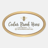 製品ラベル会社名、ロゴ、および場所bee 楕円形シール (正面)