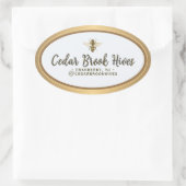 製品ラベル会社名、ロゴ、および場所bee 楕円形シール (バッグ)