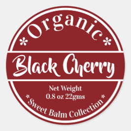 製品ラベル赤と白スパスキンリップクリーム ラウンドシール