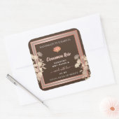 製品包装ラベルバラ金ゴールド茶色 スクエアシール (封筒)