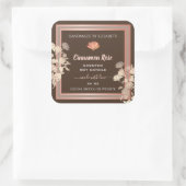 製品包装ラベルバラ金ゴールド茶色 スクエアシール (バッグ)