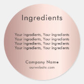 製品原料リストバラ金ゴールドラベル ラウンドシール (正面)