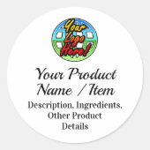 製品原料品目必須油ボトルラベル ラウンドシール (正面)