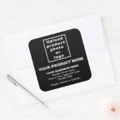 製品名、写真、およびミニマル文字(黒) スクエアシール (封筒)