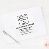 製品名、写真、および白ミニマルの文字 スクエアシール (封筒)