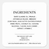 製品成分 スクエアシール (正面)