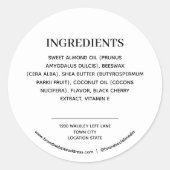 製品成分 ラウンドシール (正面)