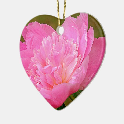 製品淡い色のにピンク色の牡丹 セラミックオーナメント (左)