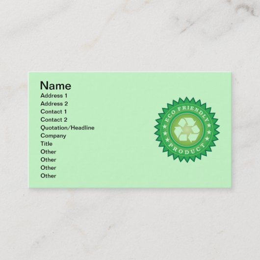 製品環境にやさしシール名刺 名刺 (正面)