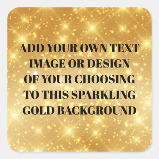 製品空白のの金属製金ゴールド背景 スクエアシール (正面)