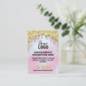 製品範囲原料価格滴下金ゴールド 名刺 (スタンド正面)