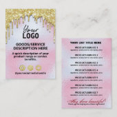 製品範囲原料価格滴下金ゴールド 名刺 (正面/裏面)