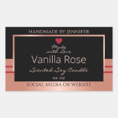 製品素晴らし包装ラベルブラックバラ金ゴールド 長方形シール (正面)