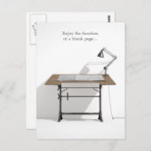 製図デスクランプおよび空白の紙 ポストカード (正面/裏面)