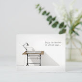 製図デスクランプおよび空白の紙 ポストカード (スタンド正面)