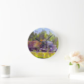 製材所の製材記録のトラックの柱時計 ラウンド壁時計 (ホーム)