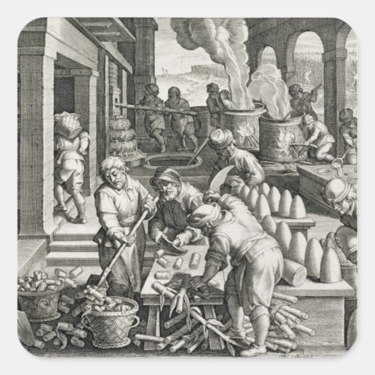 製糖所と砂糖の生産 スクエアシール (正面)