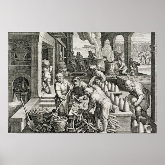 製糖所と砂糖の生産 ポスター (正面)