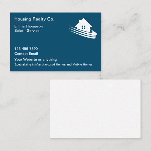 製造されたモバイルホーム名刺 名刺 (正面/裏面)