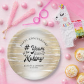 製造における任意の記念日の黒い金ゴールド年 ペーパープレート (パーティー)